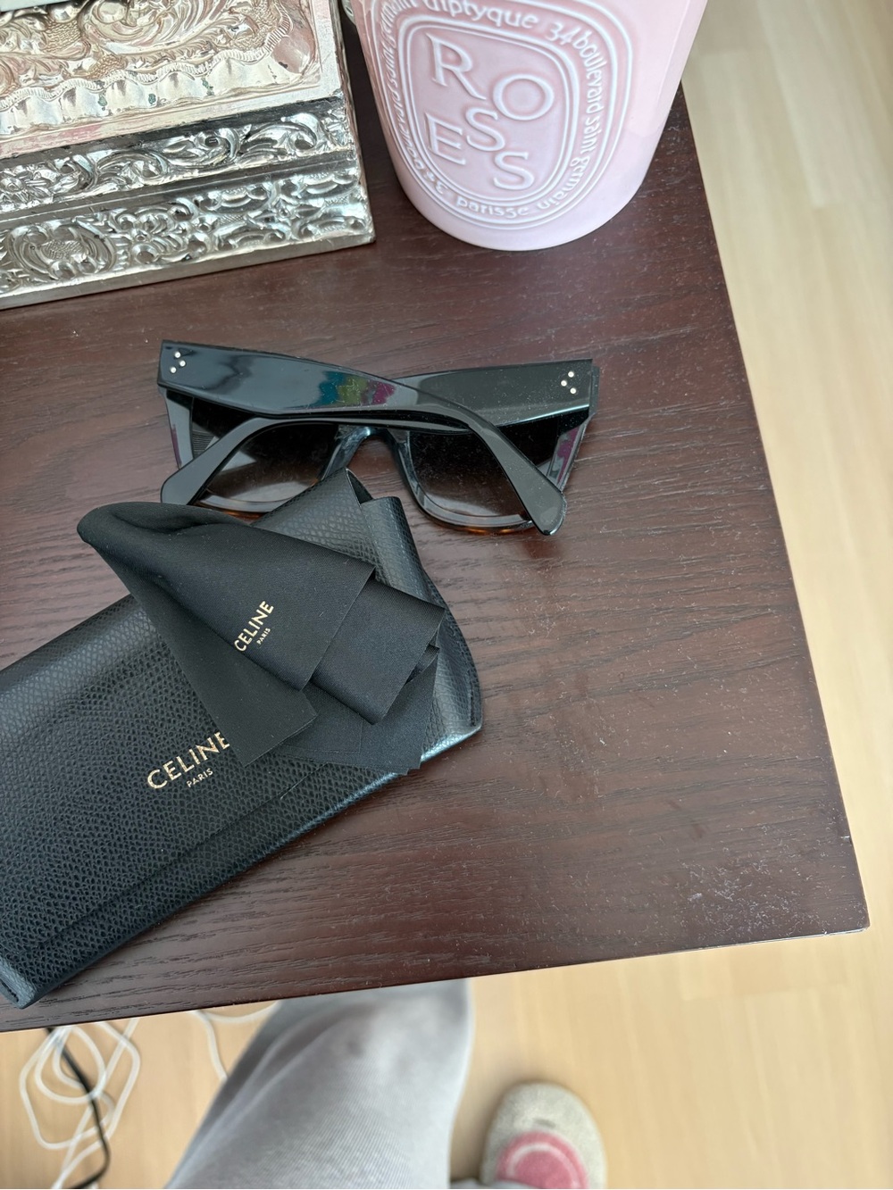 Celine Black Sunglasses with Black Leather Case - Picture 3 of 5